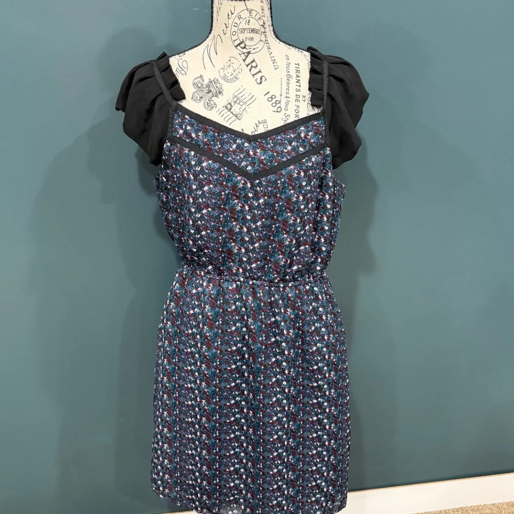 ❤️ Ronson Charlotte Ronson Floral Chiffon Mini Dress - Size M - Cottagecore - Picture 2 of 7